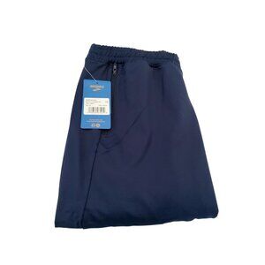 Brooks Mens Running Pants Medium Navy Blue With Zipper Pockets Lightweight Stret